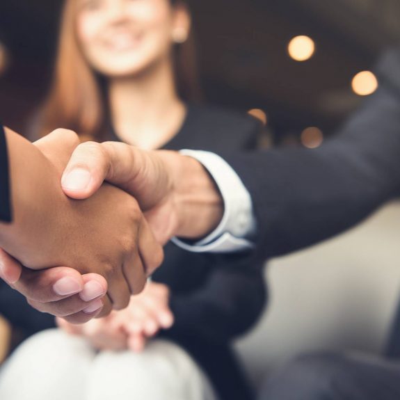 Businessman Shanking Hands With Business Partner